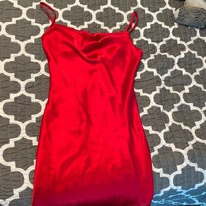 Satin red dress